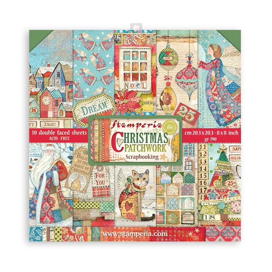 Stamperia Christmas Patchwork 8x8 Inch Paper Pack (SBBS40)