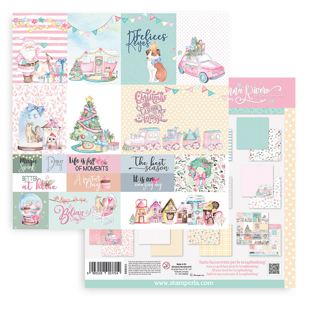 Stamperia Christmas Rose 8x8 Inch Paper Pack (SBBS45)