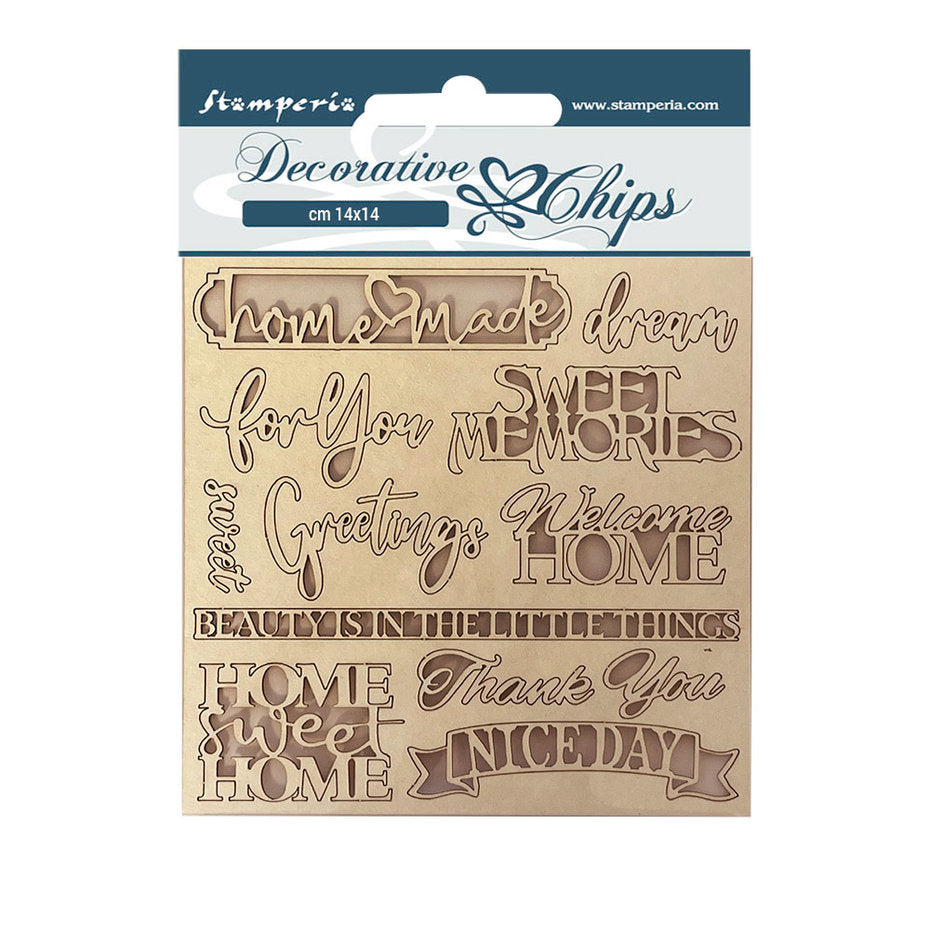 Stamperia Decorative Chips Casa Granada Quotes (SCB110)