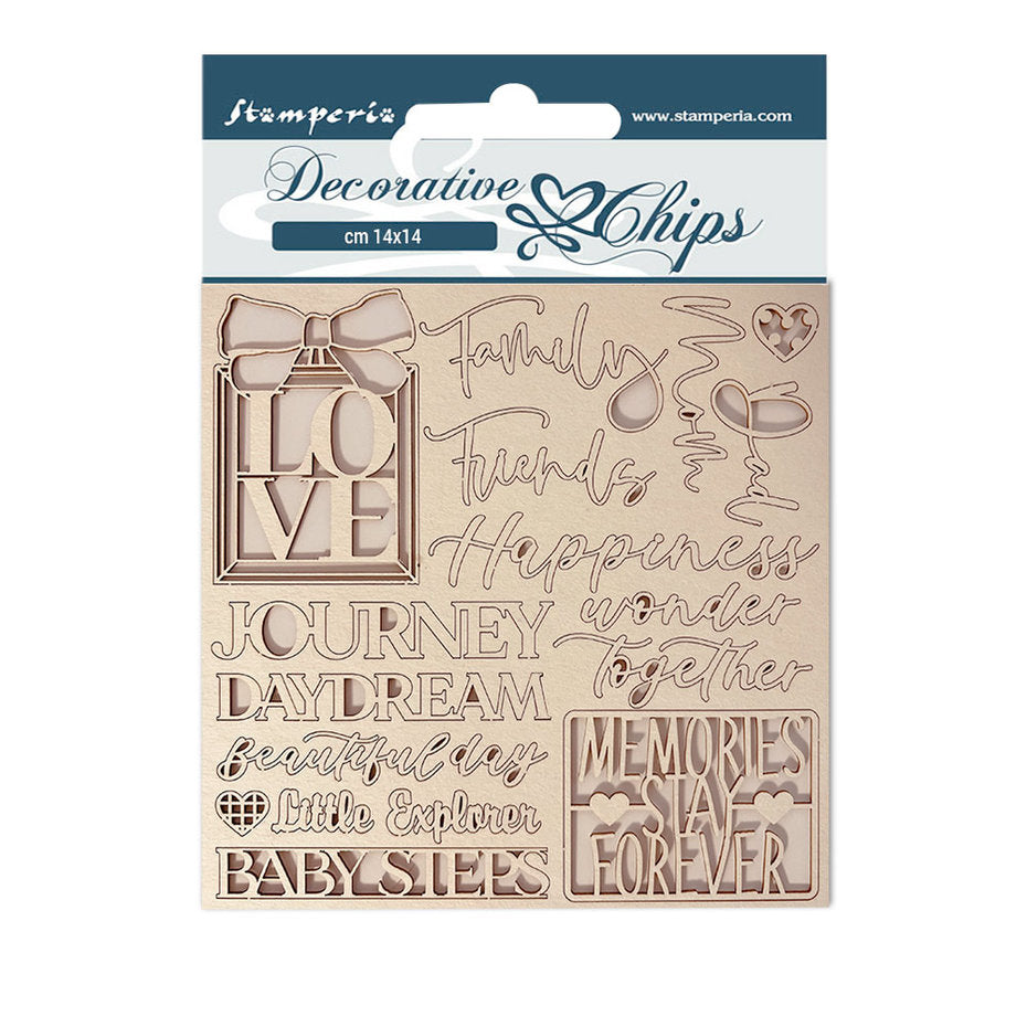 Stamperia Decorative Chips Daydream Writings (SCB124)