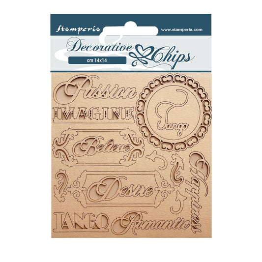 Stamperia Decorative Chips Desire Writings (SCB145)