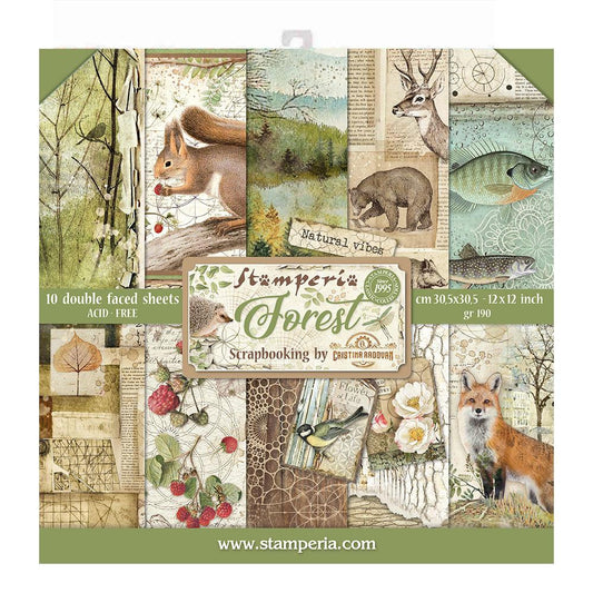 Stamperia Forest 12x12 Inch Paper Pack (SBBL63) for Scrapbooking
