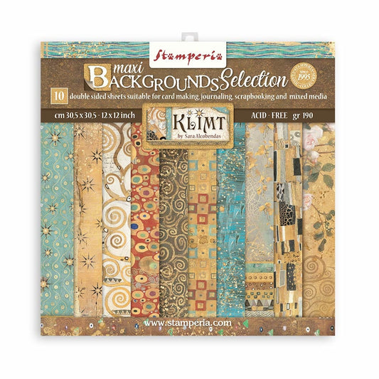 Stamperia Klimt Maxi Backgrounds 12x12 Inch Paper Pack (SBBL101)
