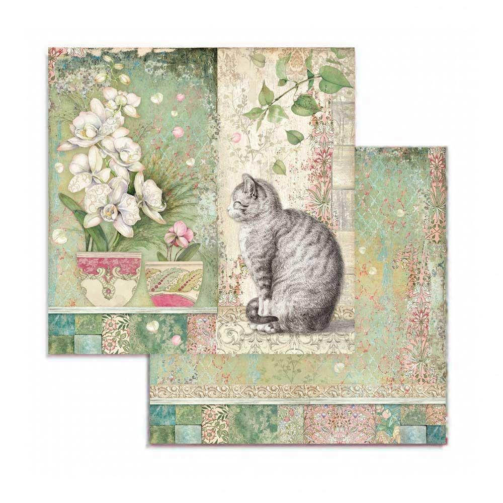 Stamperia Orchids and Cats 8x8 Inch Paper Pack (SBBS26)