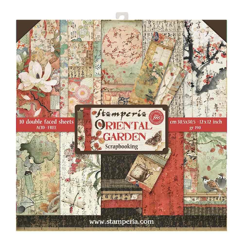 Stamperia Oriental Garden 12x12 Inch Paper Pack SBBL58 for Scrapbooking