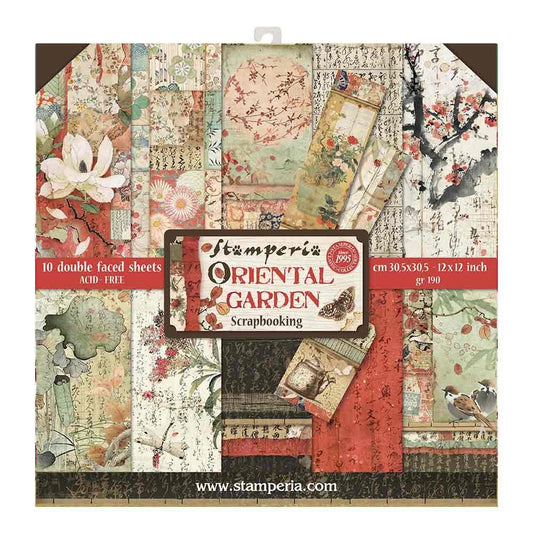 Stamperia Oriental Garden 12x12 Inch Paper Pack SBBL58 for Scrapbooking