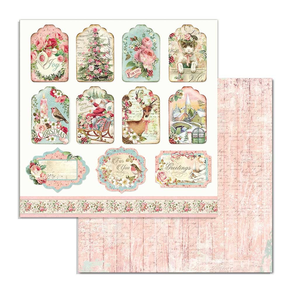 Stamperia Pink Christmas 6x6 Inch Paper Pack (SBBXS07)