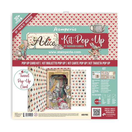 Stamperia Pop Up Kit 12x12 Inch Alice Wonderland Tunnel (SBPOP04)