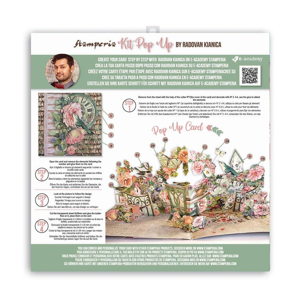 Stamperia Pop Up Kit 12x12 Inch House of Roses (SBPOP02)