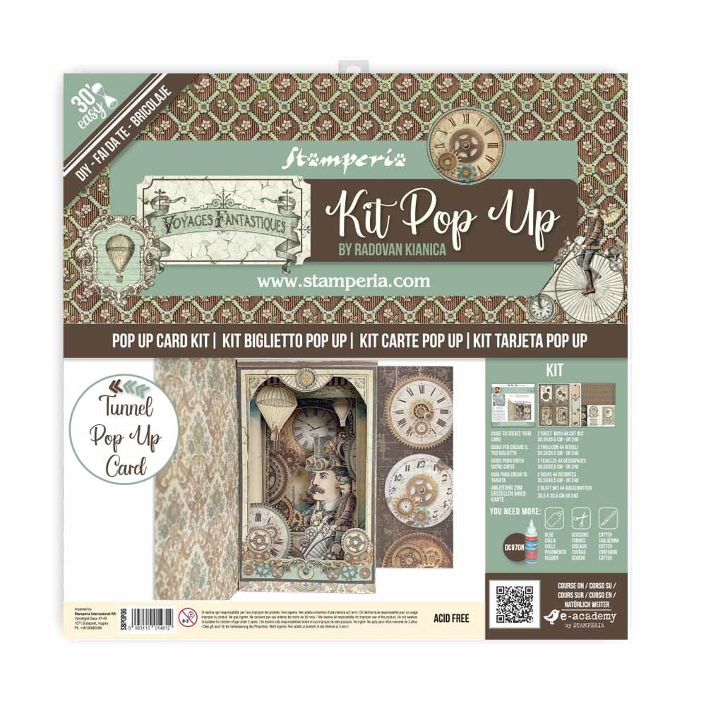 Stamperia Pop Up Kit 12x12 Inch Voyages Fantastiques Tunnel (SBPOP06)