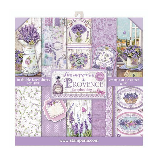 Stamperia Provence 8x8 Inch Paper Pack (SBBS10) for Scrapbooking