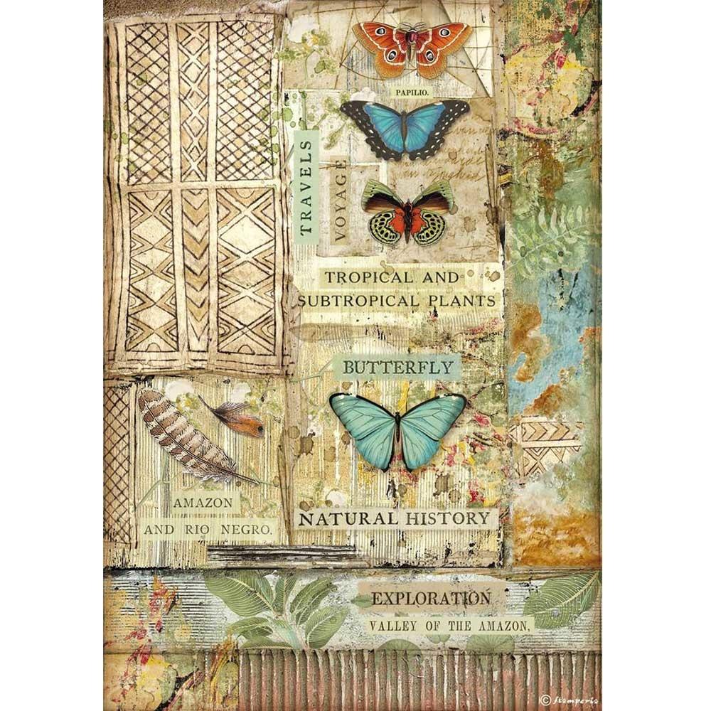 Stamperia Rice Paper A4 Amazonia Butterfly (DFSA4533)