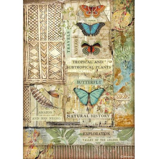 Stamperia Rice Paper A4 Amazonia Butterfly (DFSA4533)