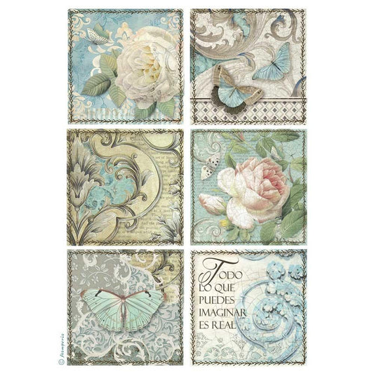 Stamperia Rice Paper A4 Azolejos DFSA4384 for Decoupage