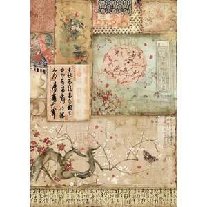 Stamperia Rice Paper A4 Branch & Writings (DFSA4394) for Decoupage