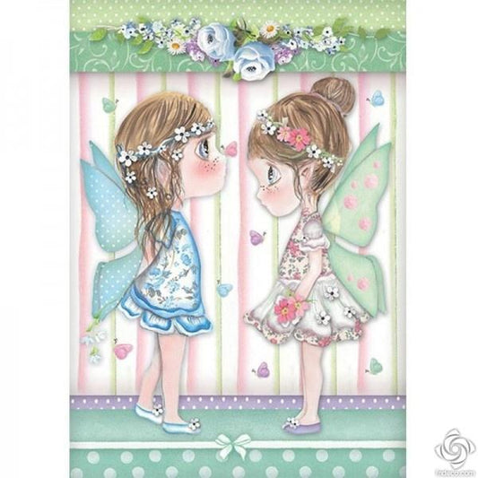 Stamperia Rice Paper A4 Fairies with Butterflies (DFSA4413) for Decoupage -|