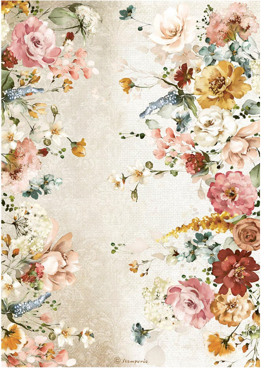 Stamperia Rice Paper A4 Garden of Promises Flowers (DFSA4691)