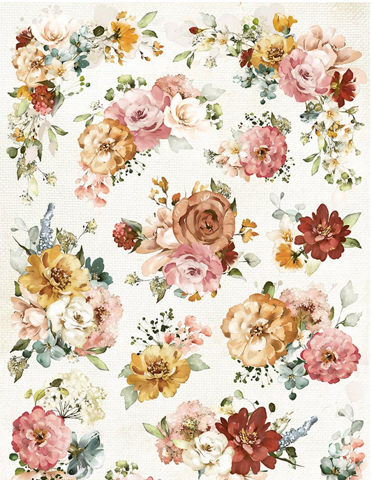 Stamperia Rice Paper A4 Garden of Promises Flowers Texture (DFSA4692)