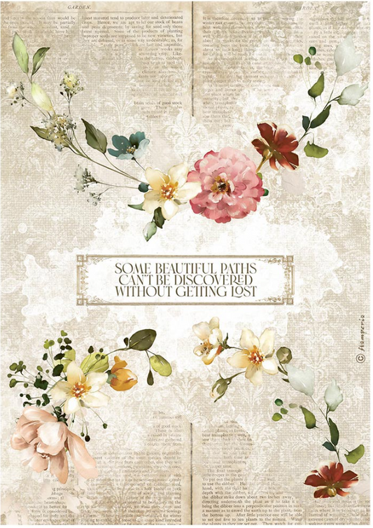 Stamperia Rice Paper A4 Garden of Promises Garlands (DFSA4690)