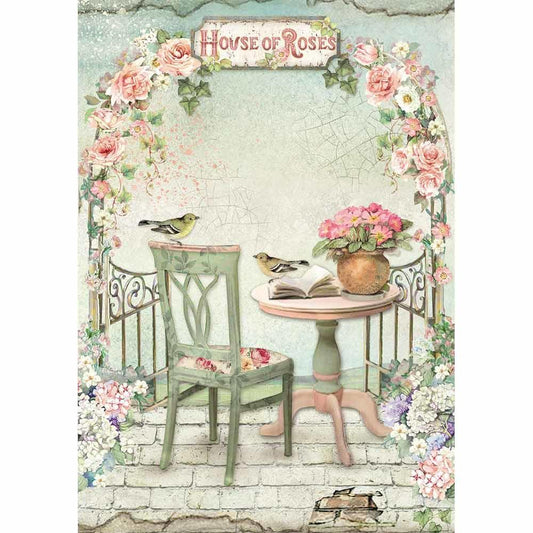 Stamperia Rice Paper A4 Gazebo (DFSA4449) for Decoupage