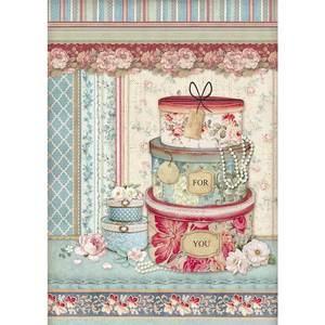 Stamperia Rice Paper A4 Hatboxes (DFSA4397) for Decoupage