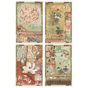 Stamperia Rice Paper A4 Japanese Postcards (DFSA4396) for Decoupage