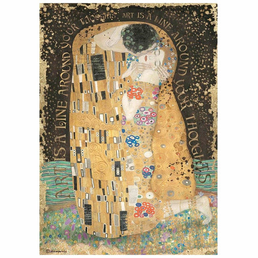 Stamperia Rice Paper A4 Klimt The Kiss (DFSA4637)