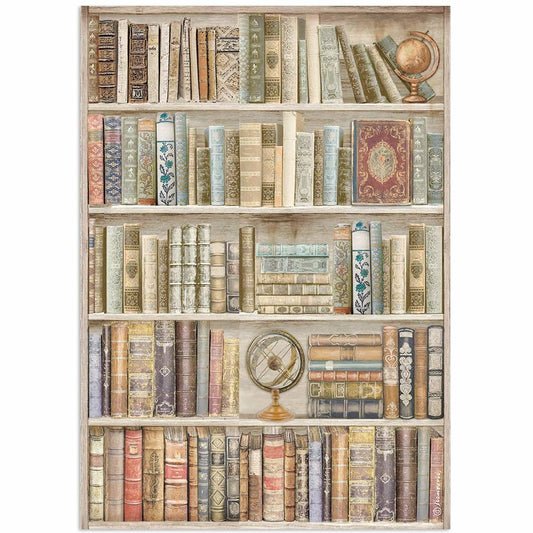 Stamperia Rice Paper A4 Lady Vagabond Lifestyle Library (DFSA4645)