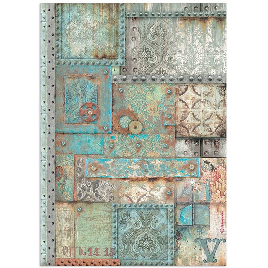 Stamperia Rice Paper A4 Lady Vagabond Lifestyle Metal Plates (DFSA4651)