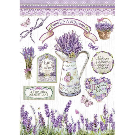 Stamperia Rice Paper A4 Lavender (DFSA4622)