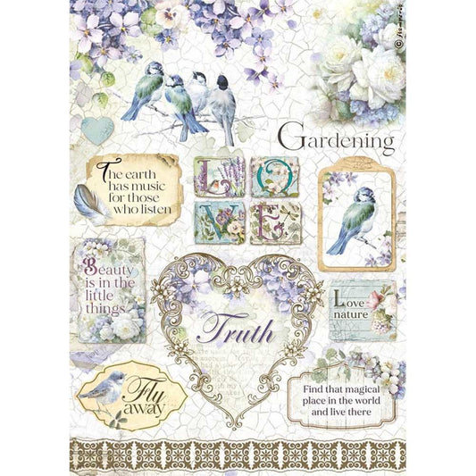 Stamperia Rice Paper A4 Love Nature Birds (DFSA4618)