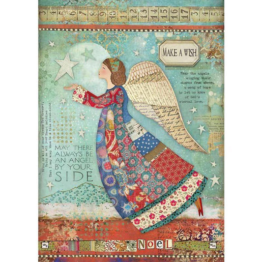 Stamperia Rice Paper A4 Make a Wish Angel (DFSA4407) for Decoupage -|