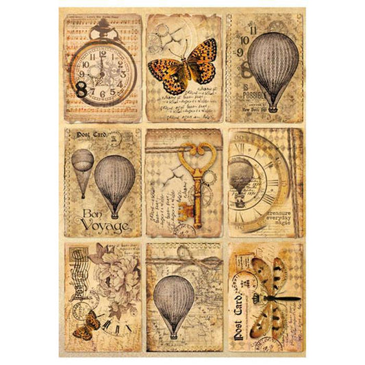 Stamperia Rice Paper A4 Mix Media Postcards DFSA4240 for Decoupage