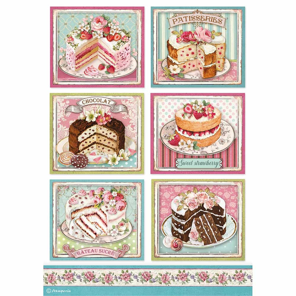 Stamperia Rice Paper A4 Patisserie (DFSA4500)