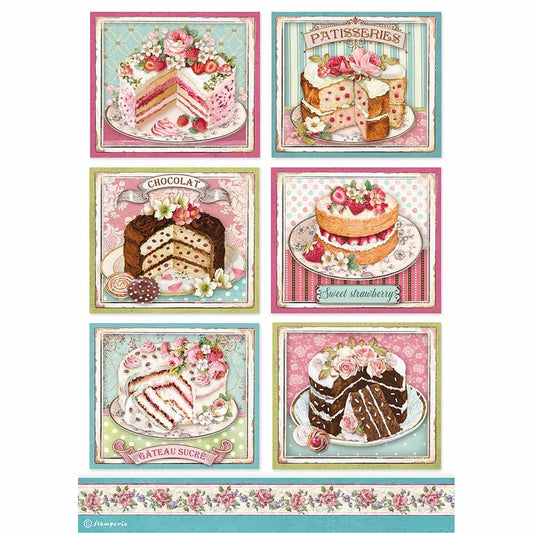 Stamperia Rice Paper A4 Patisserie (DFSA4500)