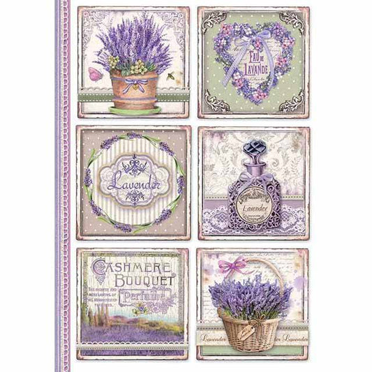 Stamperia Rice Paper A4 Provence Cards (DFSA4366) for Decoupage