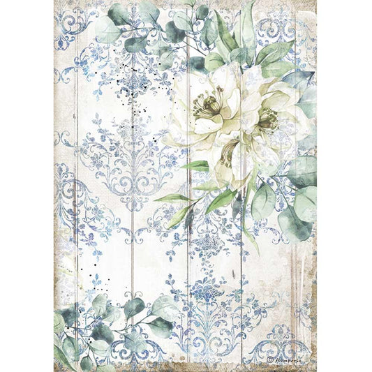 Stamperia Rice Paper A4 Romantic Sea Dream White Flower (DFSA4561)