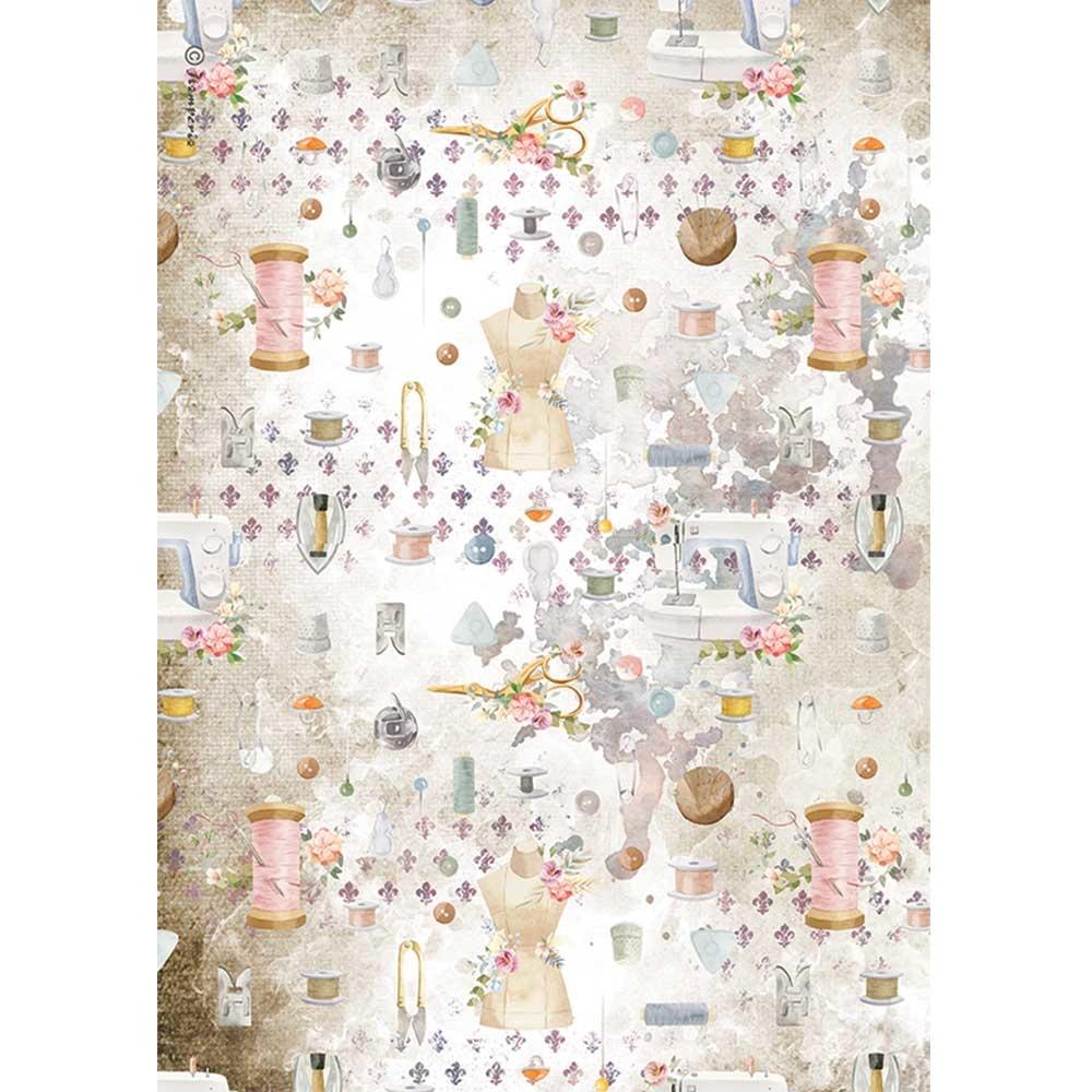 Stamperia Rice Paper A4 Romantic Threads Embellishment (DFSA4566)