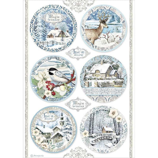 Stamperia Rice Paper A4 Round Landscapes (DFSA4495)