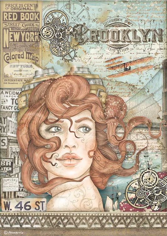 Stamperia Rice Paper A4 Sir Vagabond Aviator Lady (DFSA4701)
