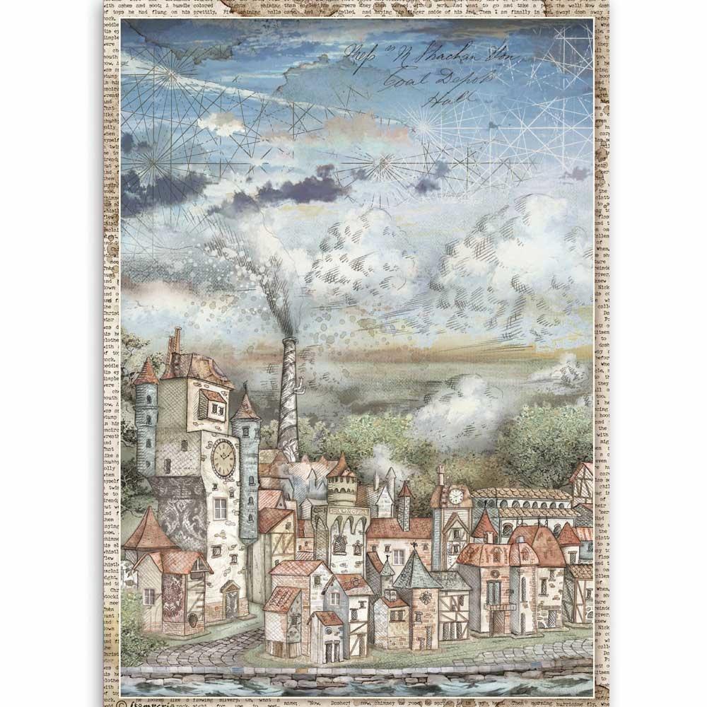Stamperia Rice Paper A4 Sir Vagabond Cityscape (DFSA4514)