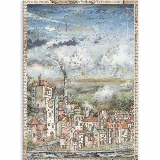 Stamperia Rice Paper A4 Sir Vagabond Cityscape (DFSA4514)