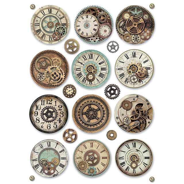 Stamperia Rice Paper A4 Voyages Fantastiques Gears (DFSA4369) for Decoupage