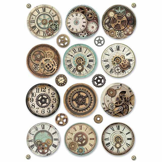 Stamperia Rice Paper A4 Voyages Fantastiques Gears (DFSA4369) for Decoupage