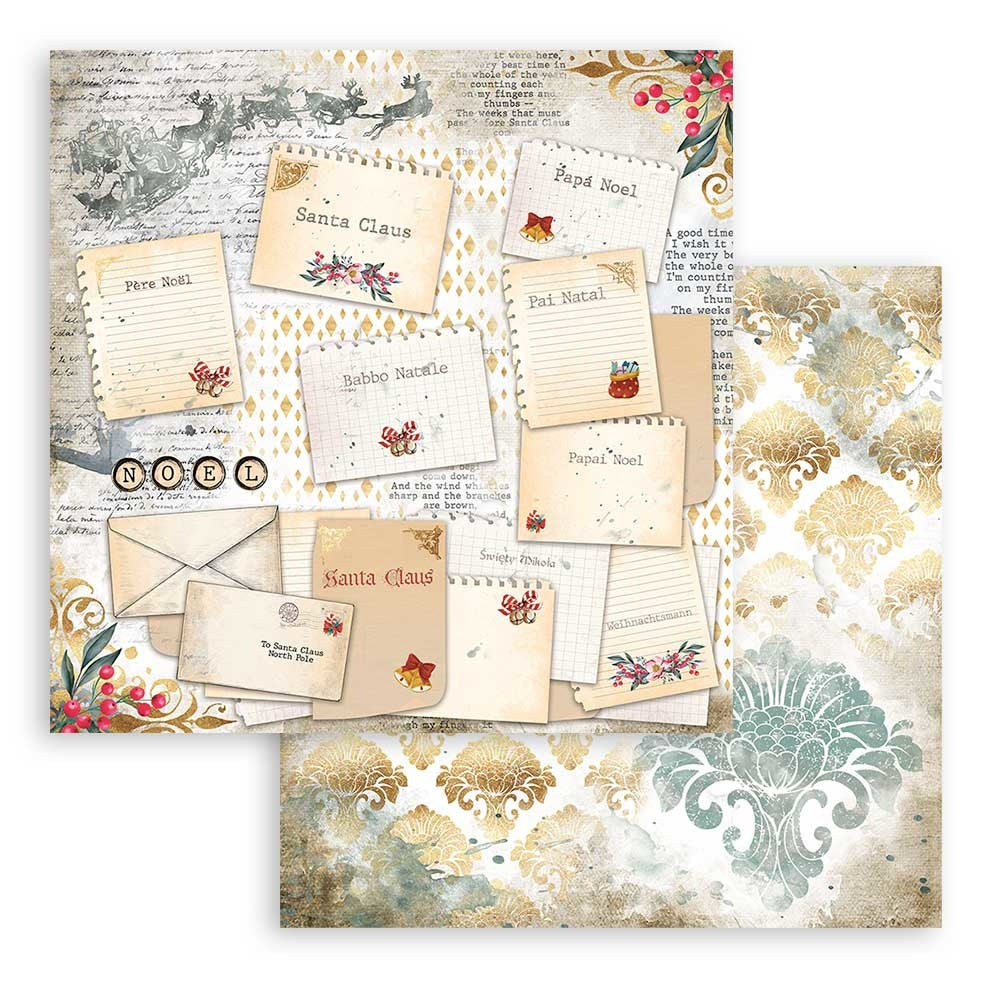 Stamperia Romantic Christmas 12x12 Inch Paper Pack (SBBL96)