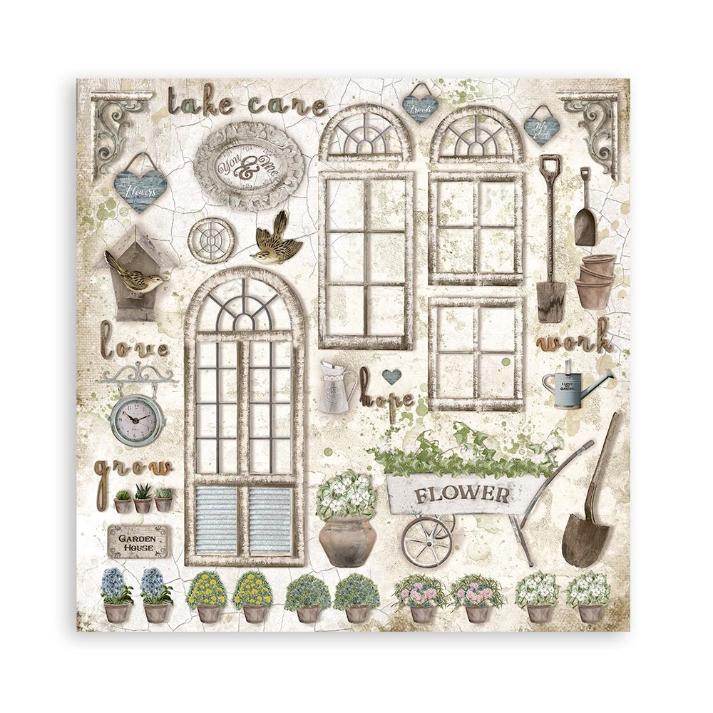 Stamperia Romantic Garden House 8x8 Inch Paper Pack (SBBS54)