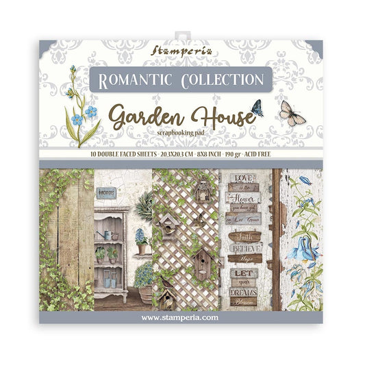 Stamperia Romantic Garden House 8x8 Inch Paper Pack (SBBS54)