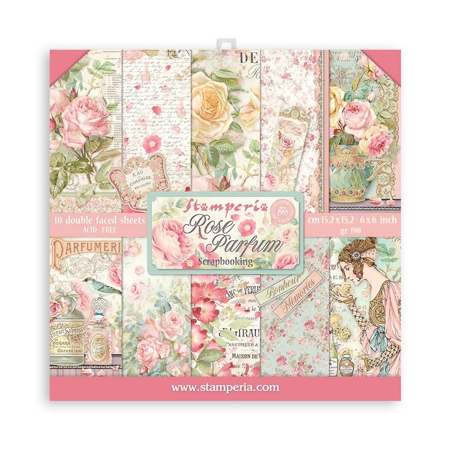 Stamperia Rose Parfum 6x6 Inch Paper Pack (SBBXS26)