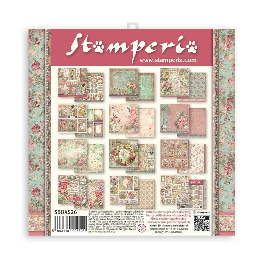 Stamperia Rose Parfum 6x6 Inch Paper Pack (SBBXS26)