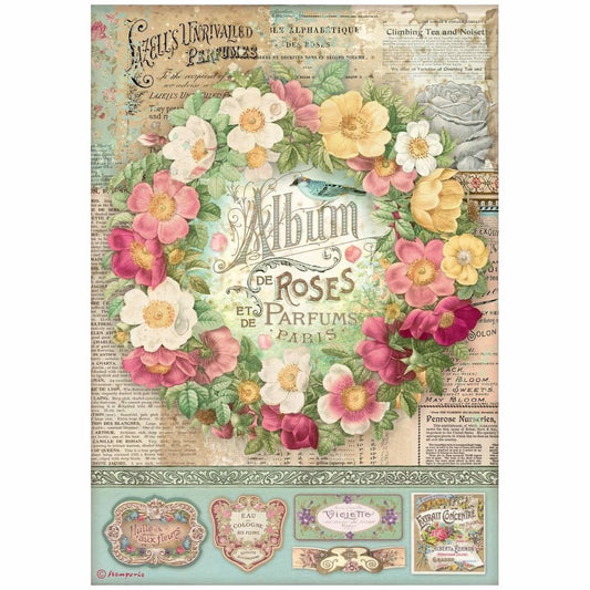 Stamperia Rice Paper A4 Album de Roses (DFSA4734)